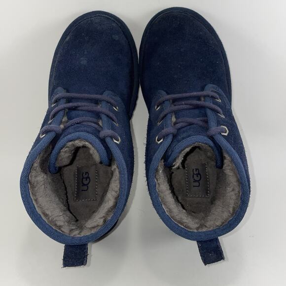 UGG Neumel Shearing Lined Chukka Boots Youth Mens Size 6 Navy Blue Suede main image 9